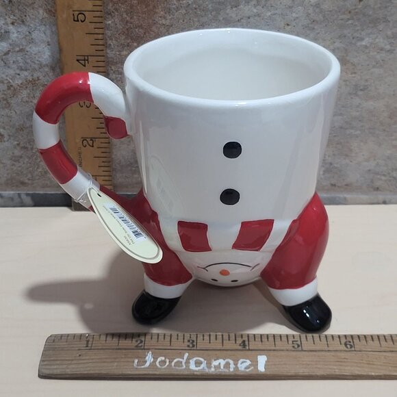 Tii Collections Upside Down Santa Snowman Ceramic Mug Hand Stand Christmas Coff - Picture 9 of 15